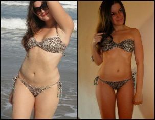 Момиче преди и след диета Любима